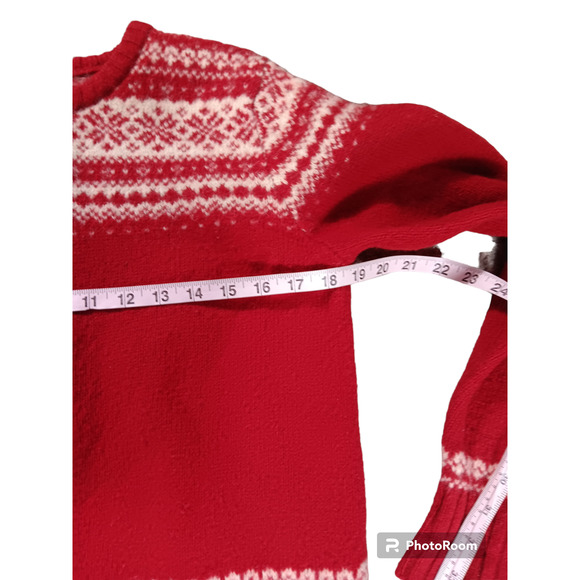 Abercrombie & Fitch Retro Women's Sweater Nordic Fair Isle 100% Wool Shetland M - Picture 6 of 6